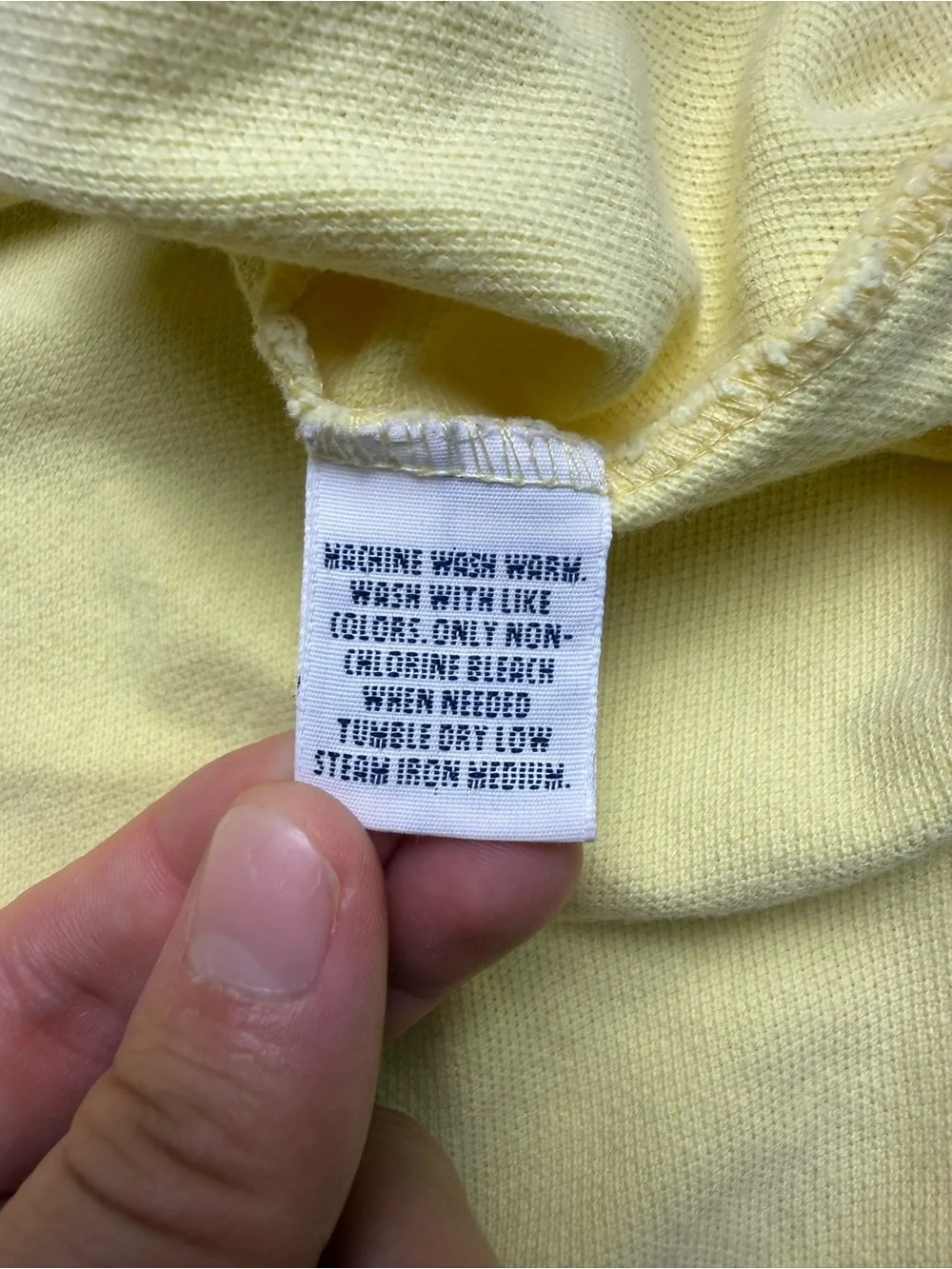 Polo Ralph Lauren Pastel Yellow Polo Shirt Blue Pony Cotton Men Large